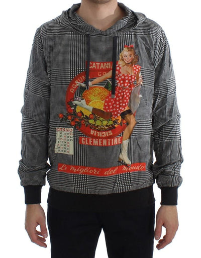 GENNAIO Print Hooded Pullover Silk Sweater
