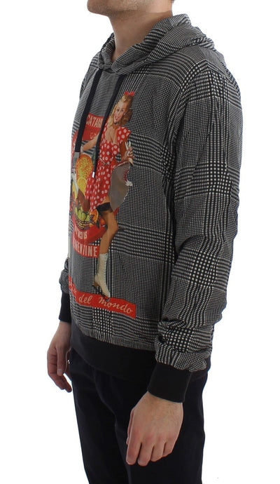 GENNAIO Print Hooded Pullover Silk Sweater