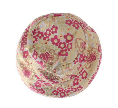 Gold Pink Jacquard Floral Hat