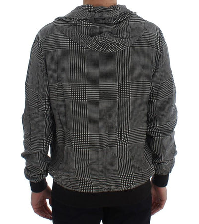 GENNAIO Print Hooded Pullover Silk Sweater