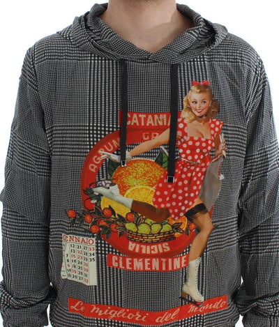 GENNAIO Print Hooded Pullover Silk Sweater