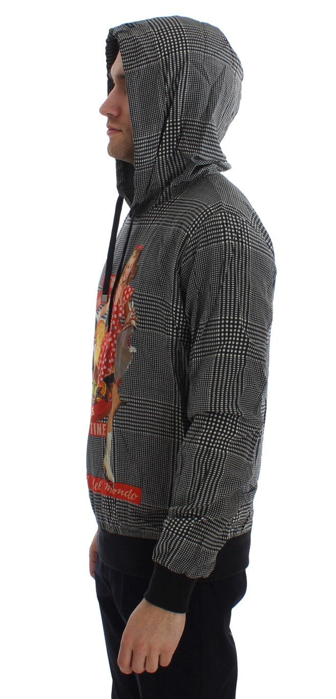 GENNAIO Print Hooded Pullover Silk Sweater