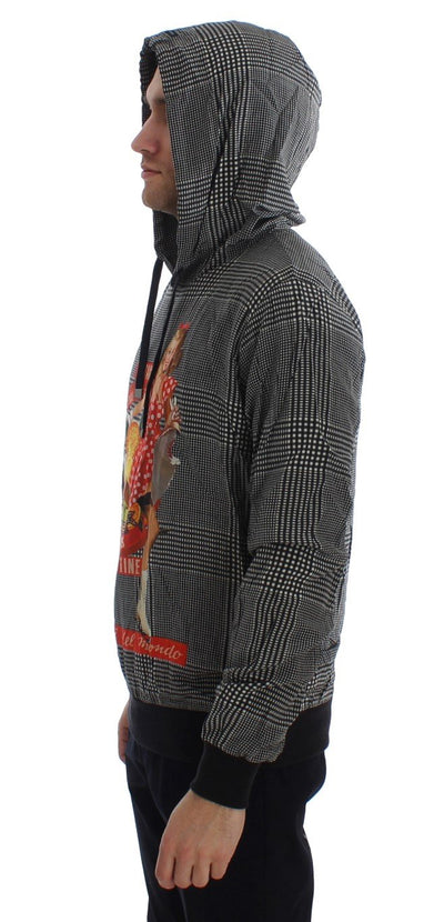 GENNAIO Print Hooded Pullover Silk Sweater