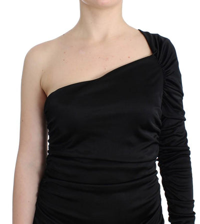 Black One Sleeve Pencil Dress
