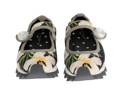White Tulip Brocade Strap Ballerina Shoes