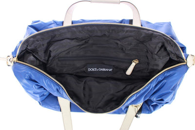Blue nylon boston bag