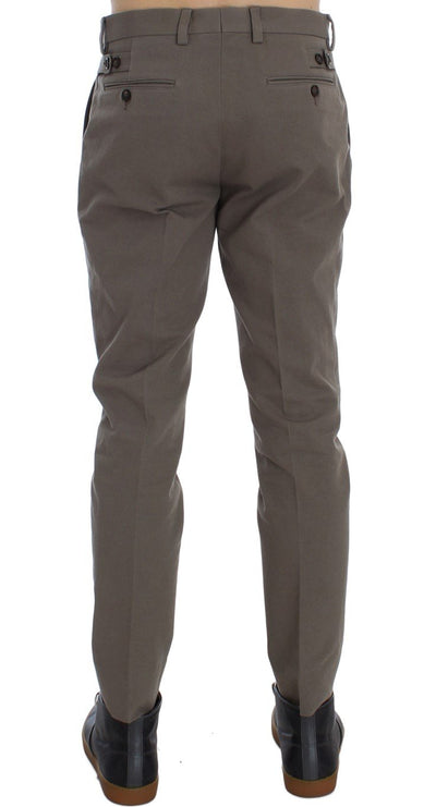 Beige Cotton Chinos Pants