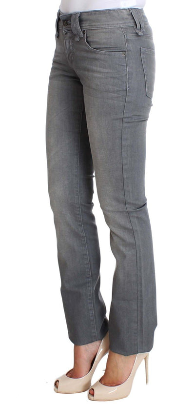 Gray Regular Fit Cotton Stretch Denim Jeans