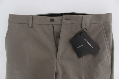 Beige Cotton Chinos Pants