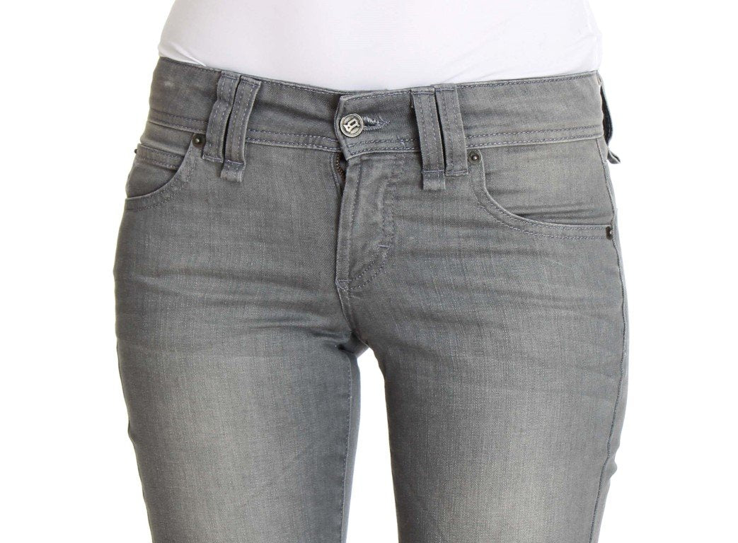 Gray Regular Fit Cotton Stretch Denim Jeans