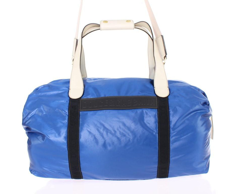 Blue nylon boston bag