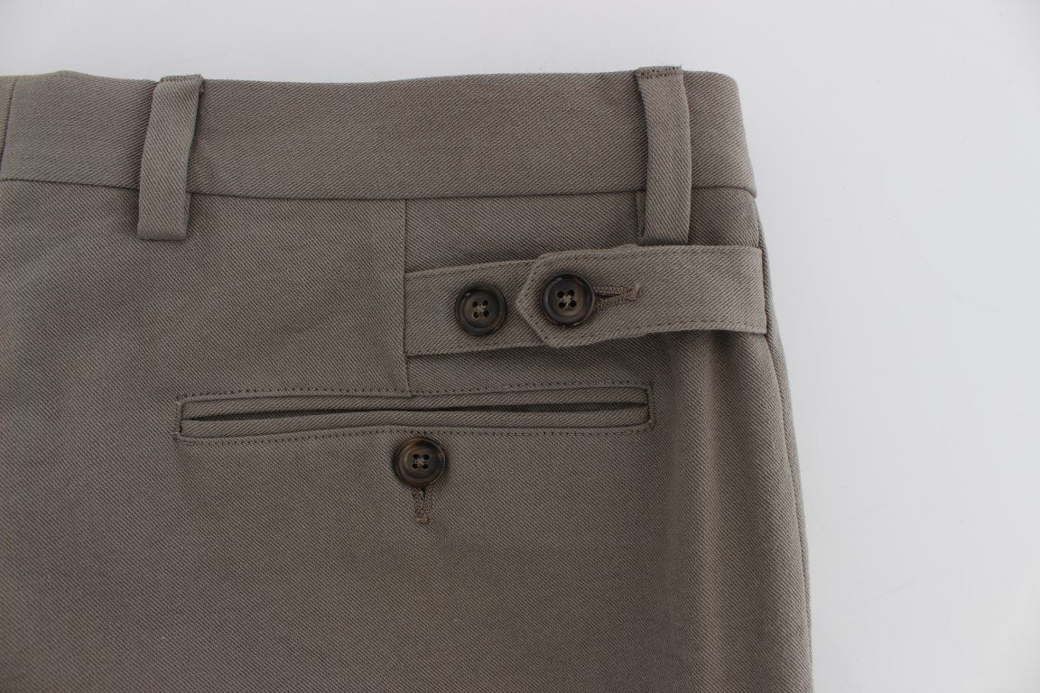 Beige Cotton Chinos Pants