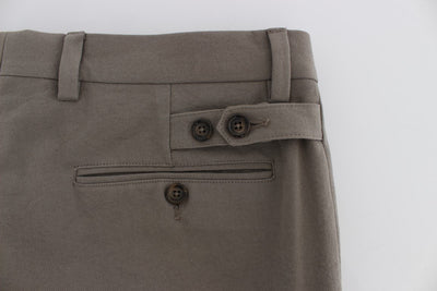 Beige Cotton Chinos Pants