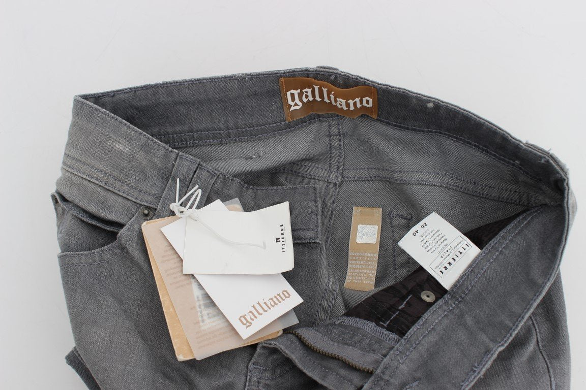 Gray Regular Fit Cotton Stretch Denim Jeans