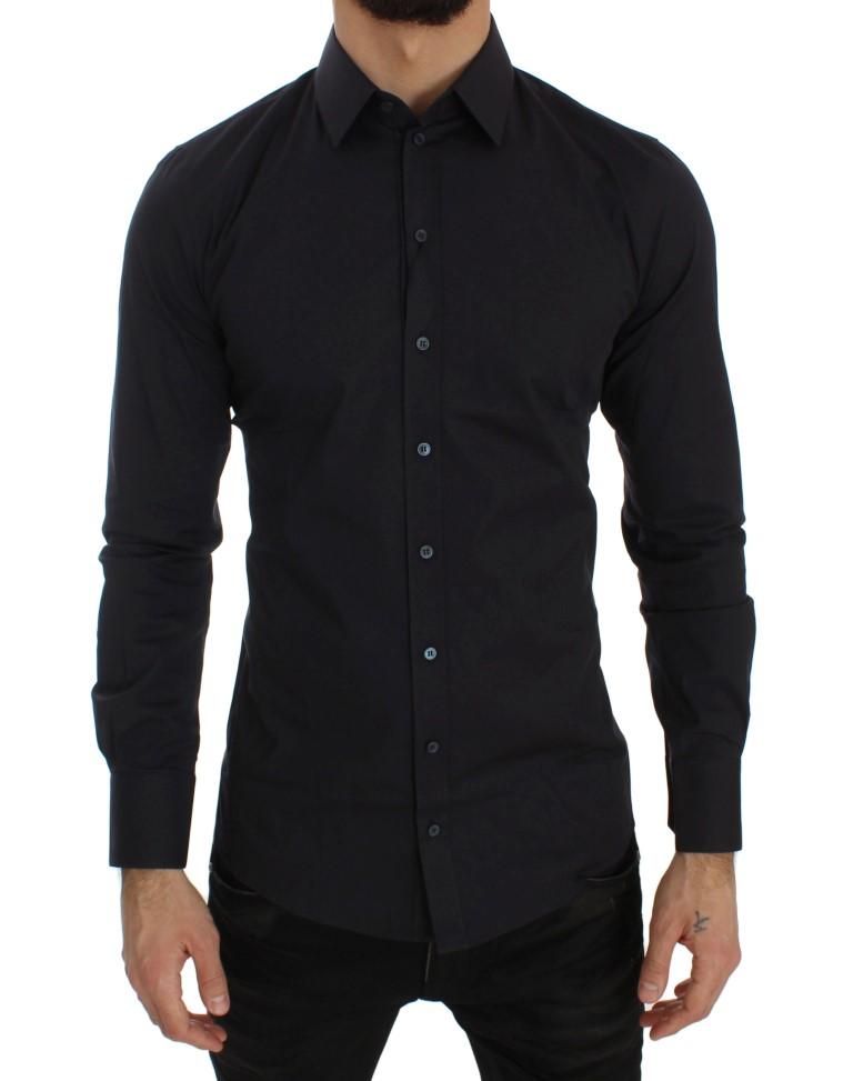 Blue Stretch SICILIA Slim Fit Dress Shirt