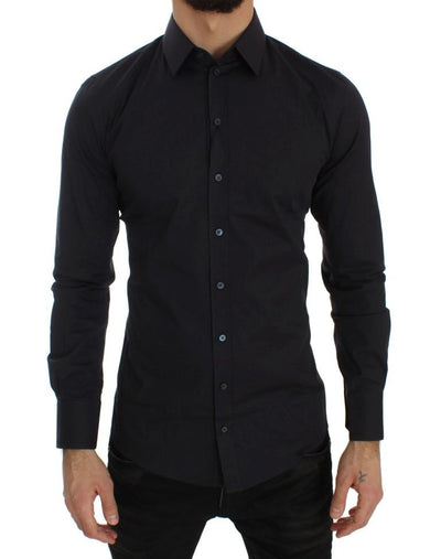 Blue Stretch SICILIA Slim Fit Dress Shirt