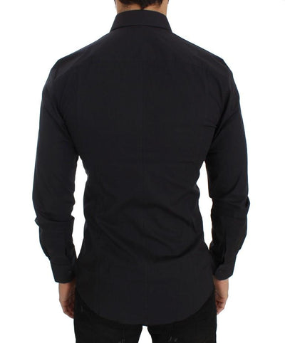 Blue Stretch SICILIA Slim Fit Dress Shirt