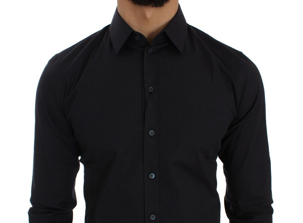 Blue Stretch SICILIA Slim Fit Dress Shirt