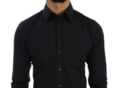 Blue Stretch SICILIA Slim Fit Dress Shirt