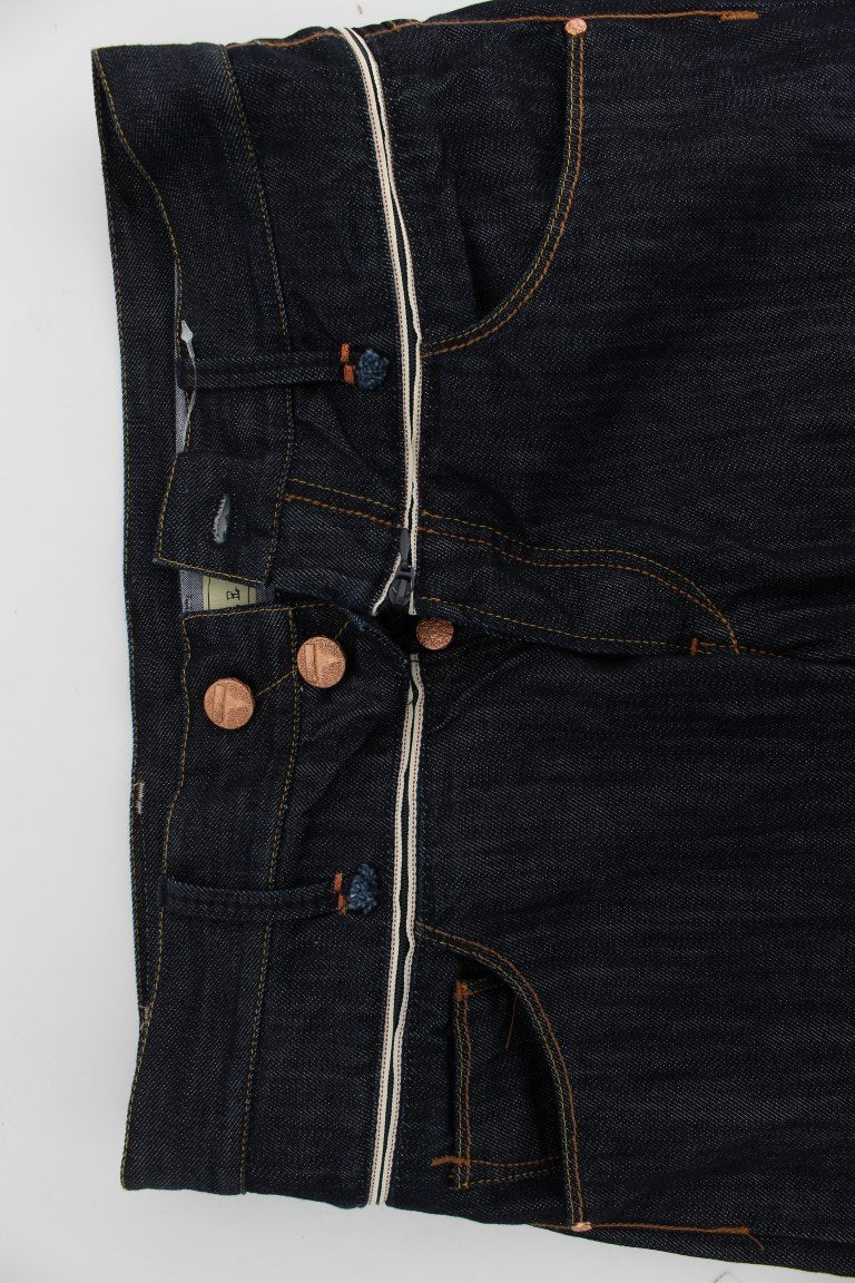 Blue Cotton Regular Straight Fit Jeans