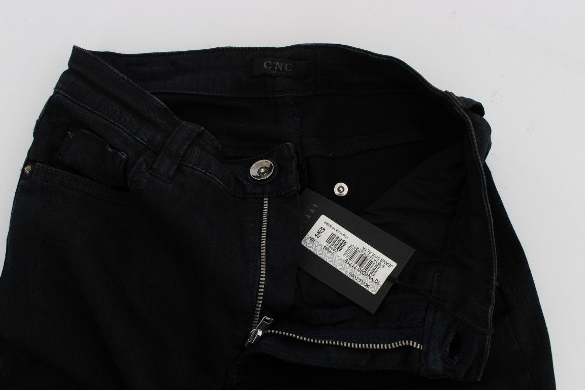 Blue Cotton Stretch Slim Fit Jeans