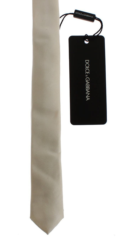 White Silk Classic Skinny Tie