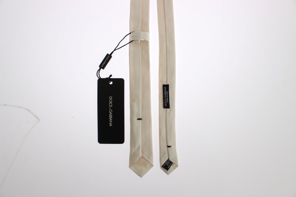 White Silk Classic Skinny Tie