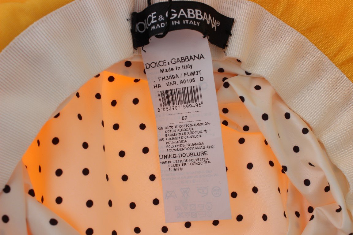 Yellow Polka Dot Pattern Cotton Hat