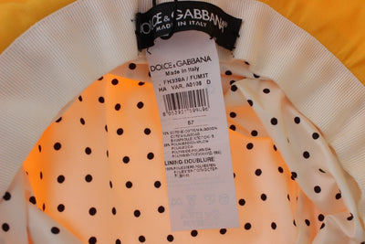Yellow Polka Dot Pattern Cotton Hat