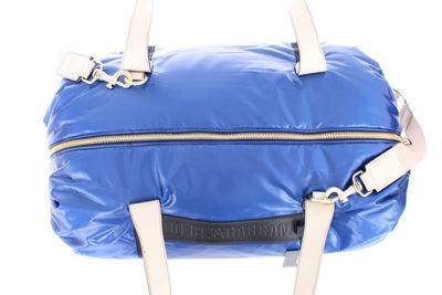 Blue nylon boston bag