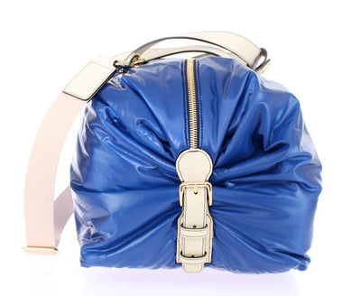 Blue nylon boston bag