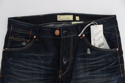 Blue Wash Cotton Slim Skinny Fit Jeans