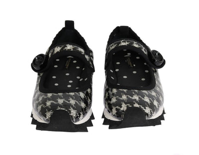 Black White Patent Leather Ballerina Shoes
