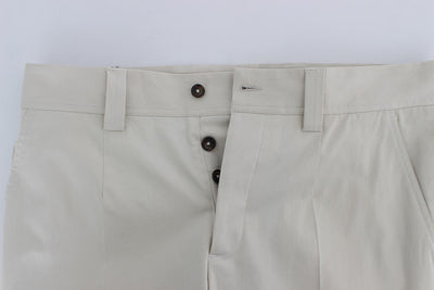 Beige Cotton Chinos Pants