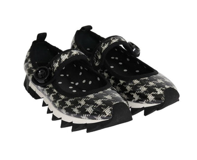 Black White Patent Leather Ballerina Shoes