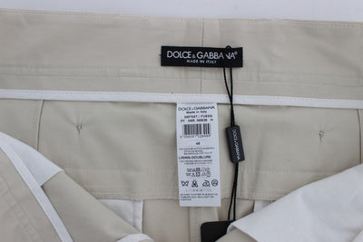 Beige Cotton Chinos Pants