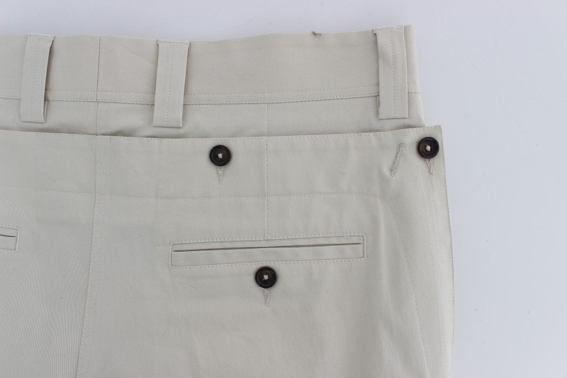 Beige Cotton Chinos Pants