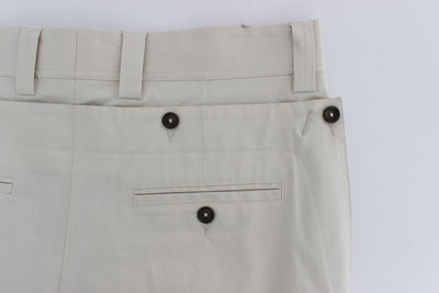 Beige Cotton Chinos Pants