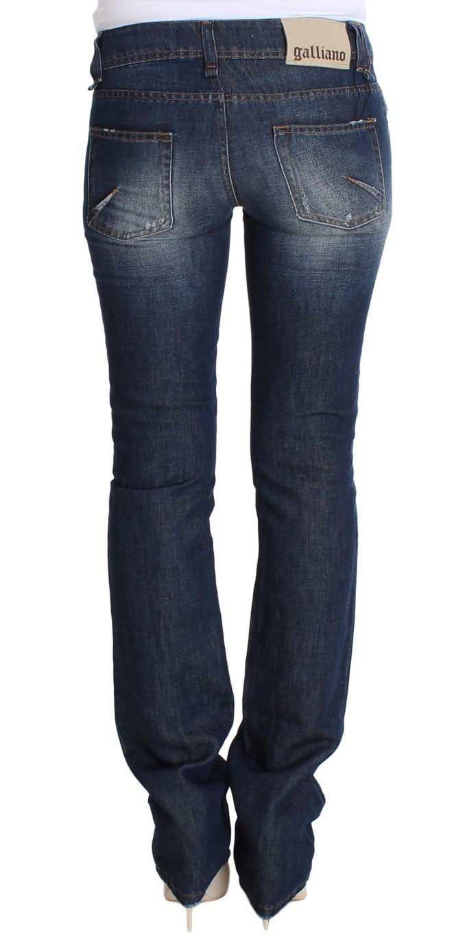 Blue Wash Flare Boot Cotton Lenin Denim Jeans