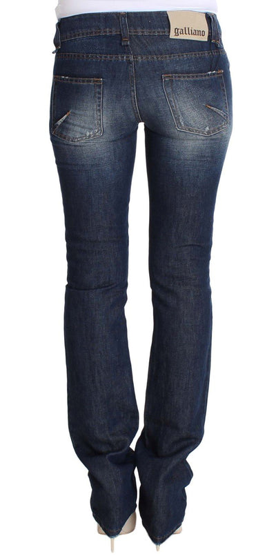 Blue Wash Flare Boot Cotton Lenin Denim Jeans