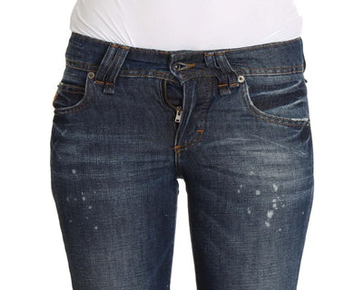 Blue Wash Flare Boot Cotton Lenin Denim Jeans