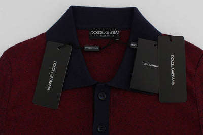 Bordeaux Blue Silk Polo T-shirt