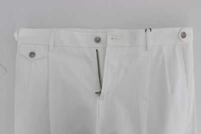 White Cotton Stretch Chinos Pants
