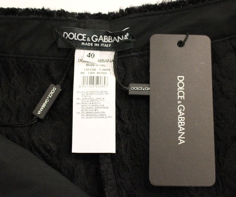 Black wool shorts pants
