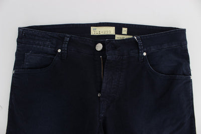 Dark Blue Cotton Stretch Slim Skinny Fit Jeans