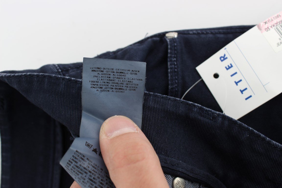 Dark Blue Cotton Stretch Slim Skinny Fit Jeans