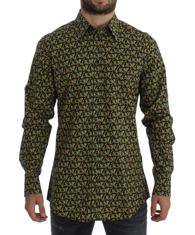 Green Cactus Print GOLD Slim Fit Dress Shirt