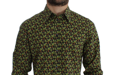 Green Cactus Print GOLD Slim Fit Dress Shirt