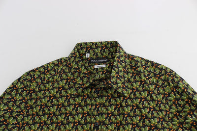Green Cactus Print GOLD Slim Fit Dress Shirt