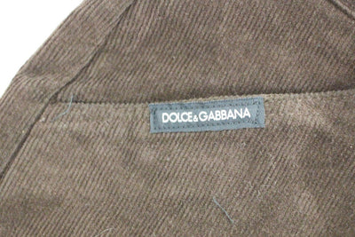 Brown Cotton Cropped Corduroys Jeans Pants